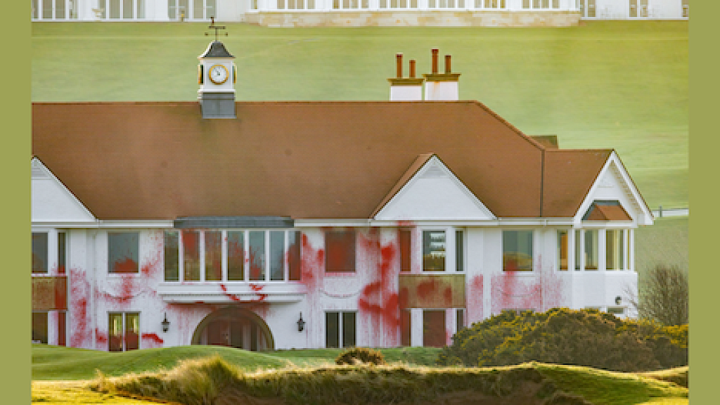 Pro Hamas Agitators Deface Trump Golf Course in Scotland