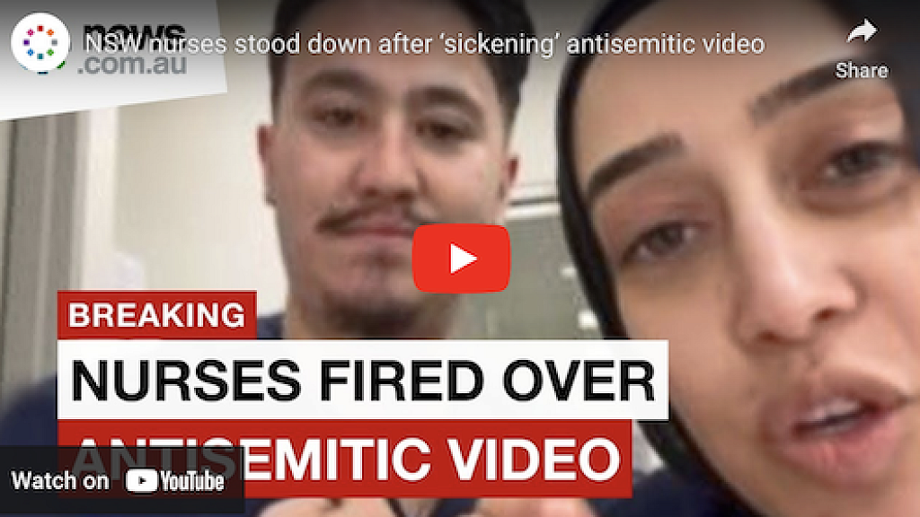 Watch Australian Nurses Suspended After Boasting They Would Kill Israeli Patients