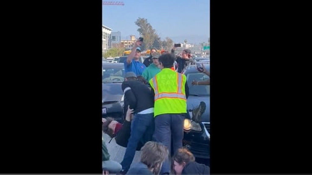 WATCH Angry LA Drivers Take Decisive Action Against Pro Hamas Protesters After They Shut Down a Freeway and Trap School Buses