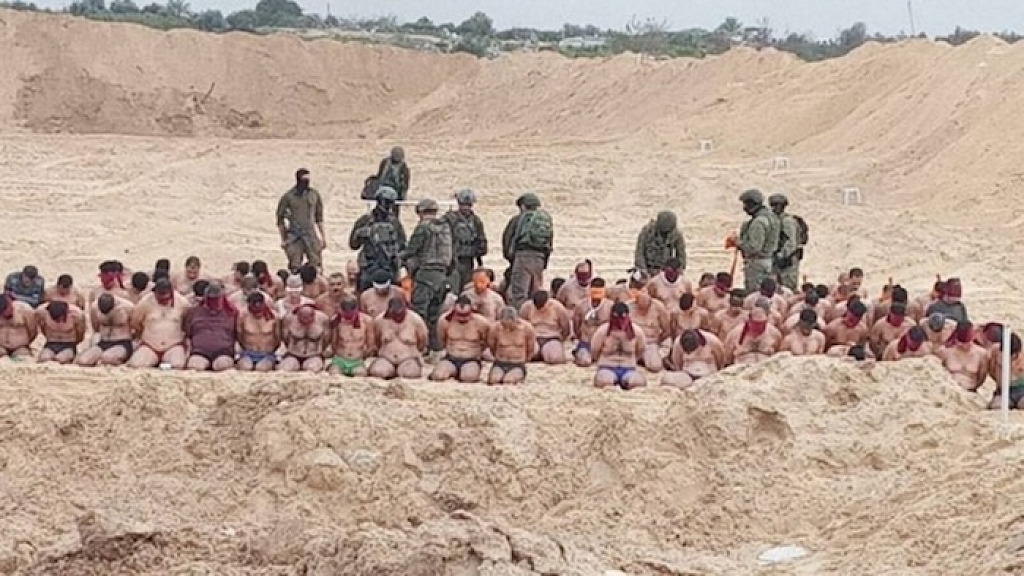 WATCH Dozens of Reported Hamas Savages Surrender to Israeli Soldiers in Humiliating Fashion